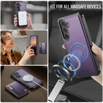 JEEHOOD J12 Esclusiva custodia per telefono con cerniera, protezione RFID e MagSafe, porta carte., For Galaxy S26 FE 5G, For Samsung Galaxy S26+ 5G, For Samsung Galaxy S26 Ultra 5G, For Samsung Galaxy S26 5G