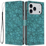 Custodia per telefono in pelle con motivo a fiori di ciliegio in rilievo, For iPhone 17 Pro Max, For iPhone 17 Pro, For iPhone 17