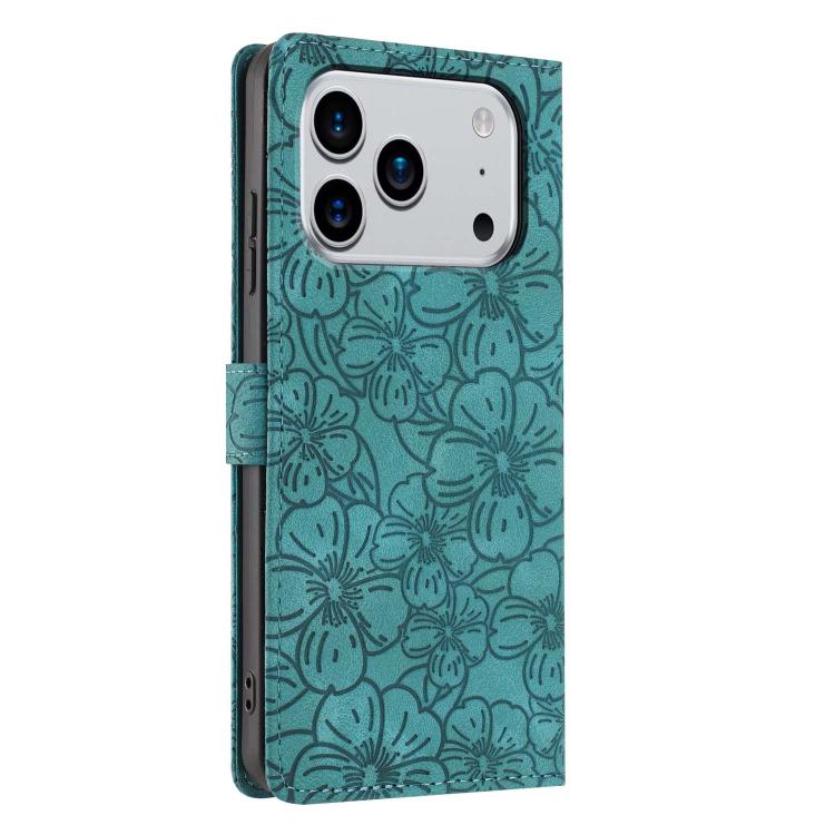 Custodia per telefono in pelle con motivo a fiori di ciliegio in rilievo, For iPhone 17 Pro Max, For iPhone 17 Pro, For iPhone 17