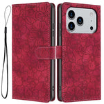 Custodia per telefono in pelle con motivo a fiori di ciliegio in rilievo, For iPhone 17 Pro Max, For iPhone 17 Pro, For iPhone 17