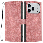 Custodia per telefono in pelle con motivo a fiori di ciliegio in rilievo, For iPhone 17 Pro Max, For iPhone 17 Pro, For iPhone 17