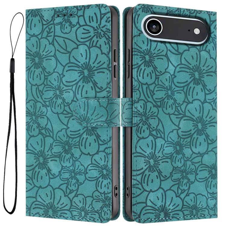 Custodia per telefono in pelle con motivo a fiori di ciliegio in rilievo, For iPhone Air, For iPhone 16 Pro Max, For iPhone 16 Pro