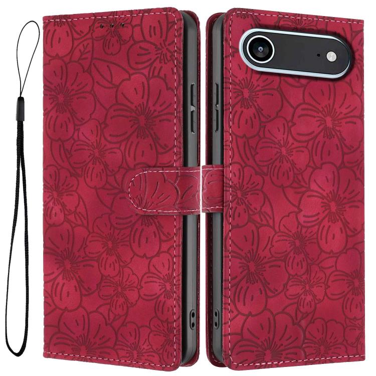 Custodia per telefono in pelle con motivo a fiori di ciliegio in rilievo, For iPhone Air, For iPhone 16 Pro Max, For iPhone 16 Pro