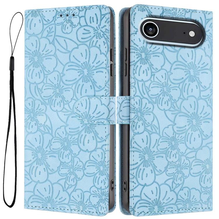 Custodia per telefono in pelle con motivo a fiori di ciliegio in rilievo, For iPhone Air, For iPhone 16 Pro Max, For iPhone 16 Pro