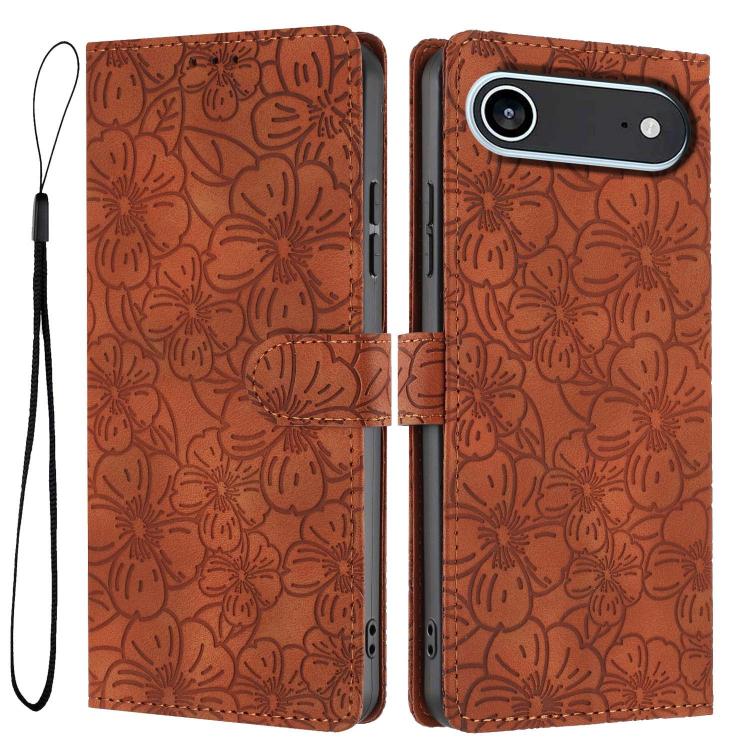 Custodia per telefono in pelle con motivo a fiori di ciliegio in rilievo, For iPhone Air, For iPhone 16 Pro Max, For iPhone 16 Pro