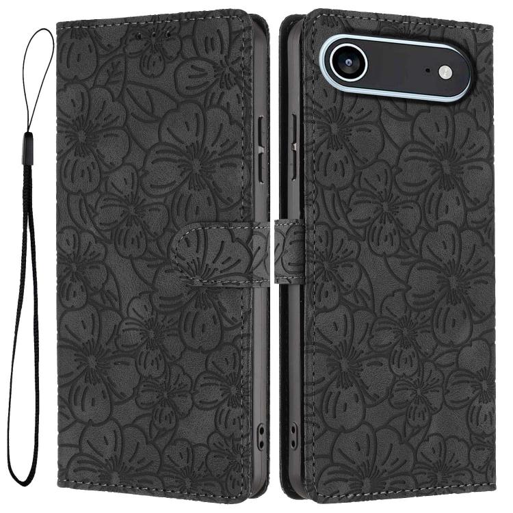 Custodia per telefono in pelle con motivo a fiori di ciliegio in rilievo, For iPhone Air, For iPhone 16 Pro Max, For iPhone 16 Pro