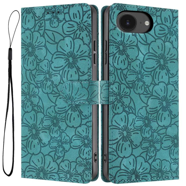 Custodia per telefono in pelle con motivo a fiori di ciliegio in rilievo, For iPhone 18 Pro, For iPhone 18 Pro Max, For iPhone 17e / 16e