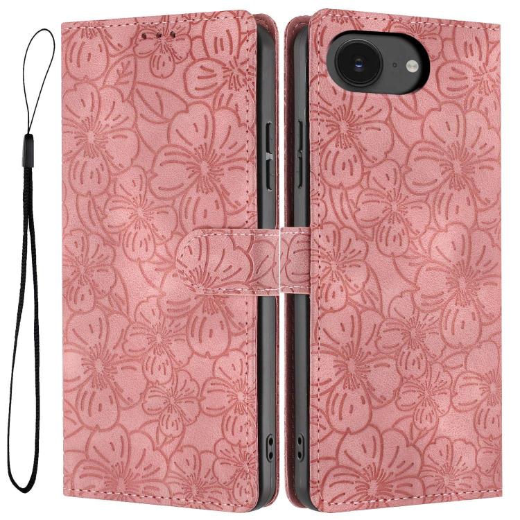Custodia per telefono in pelle con motivo a fiori di ciliegio in rilievo, For iPhone 18 Pro, For iPhone 18 Pro Max, For iPhone 17e / 16e