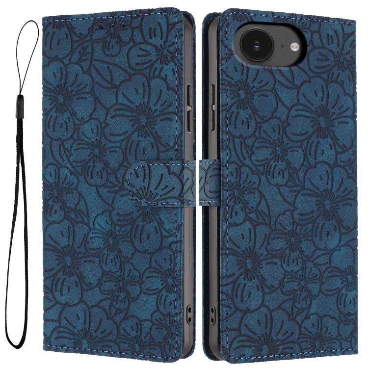 Custodia per telefono in pelle con motivo a fiori di ciliegio in rilievo, For iPhone 18 Pro, For iPhone 18 Pro Max, For iPhone 17e / 16e