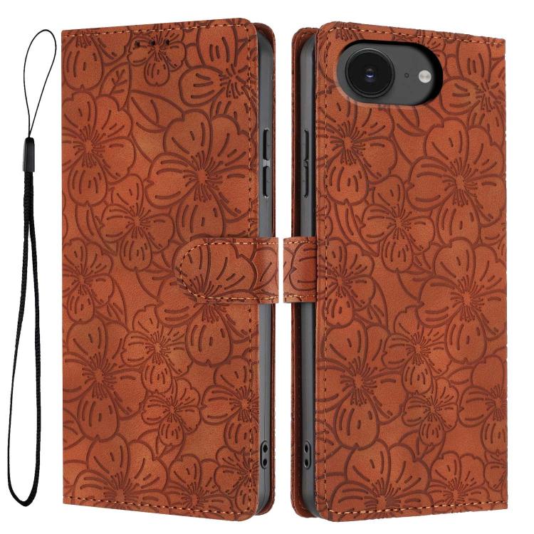Custodia per telefono in pelle con motivo a fiori di ciliegio in rilievo, For iPhone 18 Pro, For iPhone 18 Pro Max, For iPhone 17e / 16e