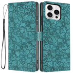 Custodia per telefono in pelle con motivo a fiori di ciliegio in rilievo, For iPhone Air, For iPhone 16 Pro Max, For iPhone 16 Pro