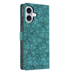 Custodia per telefono in pelle con motivo a fiori di ciliegio in rilievo, For iPhone 16 Plus, For iPhone 16, For iPhone 15 Pro Max