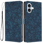 Custodia per telefono in pelle con motivo a fiori di ciliegio in rilievo, For iPhone 16 Plus, For iPhone 16, For iPhone 15 Pro Max