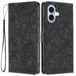 Custodia per telefono in pelle con motivo a fiori di ciliegio in rilievo, For iPhone 16 Plus, For iPhone 16, For iPhone 15 Pro Max