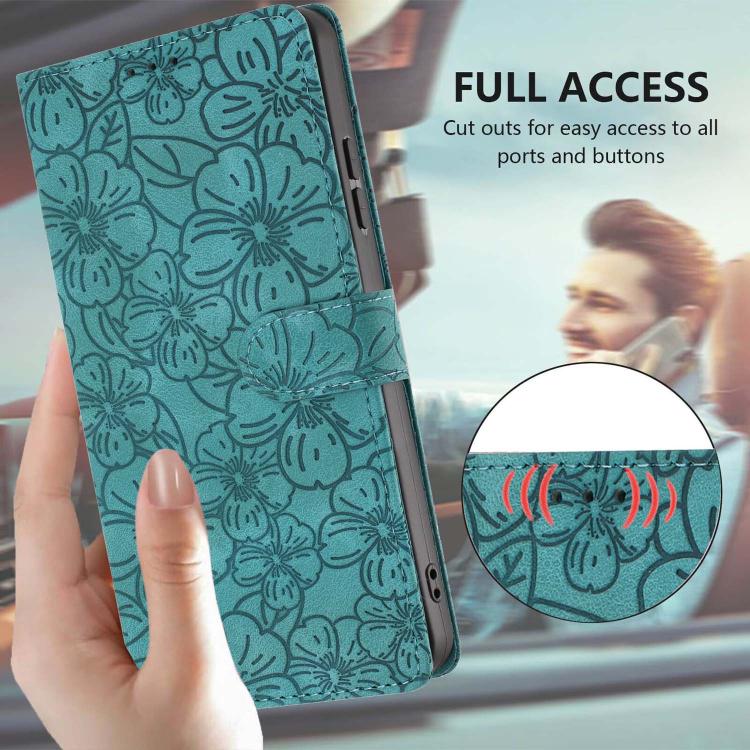 Custodia per telefono in pelle con motivo a fiori di ciliegio in rilievo, For iPhone 15 Pro, For iPhone 15 Plus, For iPhone 15