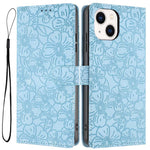 Custodia per telefono in pelle con motivo a fiori di ciliegio in rilievo, For iPhone 14 Plus, For iPhone 14, For iPhone 14 Pro