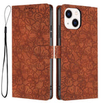 Custodia per telefono in pelle con motivo a fiori di ciliegio in rilievo, For iPhone 14 Plus, For iPhone 14, For iPhone 14 Pro