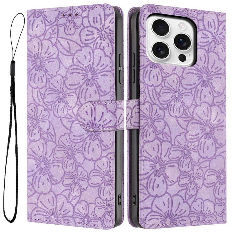 Custodia per telefono in pelle con motivo a fiori di ciliegio in rilievo, For iPhone 14 Pro Max, For iPhone 13 Pro Max, For iPhone 13 Pro