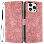 Custodia per telefono in pelle con motivo a fiori di ciliegio in rilievo, For iPhone 14 Pro Max, For iPhone 13 Pro Max, For iPhone 13 Pro