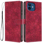 Custodia per telefono in pelle con motivo a fiori di ciliegio in rilievo, For iPhone 13, For iPhone 12 / 12 Pro, For iPhone 12 Pro Max