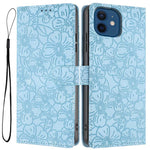 Custodia per telefono in pelle con motivo a fiori di ciliegio in rilievo, For iPhone 13, For iPhone 12 / 12 Pro, For iPhone 12 Pro Max