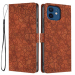 Custodia per telefono in pelle con motivo a fiori di ciliegio in rilievo, For iPhone 13, For iPhone 12 / 12 Pro, For iPhone 12 Pro Max