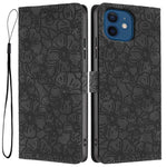 Custodia per telefono in pelle con motivo a fiori di ciliegio in rilievo, For iPhone 13, For iPhone 12 / 12 Pro, For iPhone 12 Pro Max
