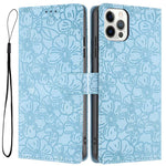 Custodia per telefono in pelle con motivo a fiori di ciliegio in rilievo, For iPhone 13, For iPhone 12 / 12 Pro, For iPhone 12 Pro Max