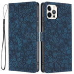 Custodia per telefono in pelle con motivo a fiori di ciliegio in rilievo, For iPhone 13, For iPhone 12 / 12 Pro, For iPhone 12 Pro Max