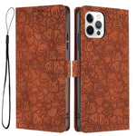Custodia per telefono in pelle con motivo a fiori di ciliegio in rilievo, For iPhone 13, For iPhone 12 / 12 Pro, For iPhone 12 Pro Max