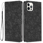 Custodia per telefono in pelle con motivo a fiori di ciliegio in rilievo, For iPhone 13, For iPhone 12 / 12 Pro, For iPhone 12 Pro Max