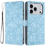 Custodia per telefono in pelle con motivo a fiori di ciliegio in rilievo, For iPhone 18 Pro, For iPhone 18 Pro Max, For iPhone 17e / 16e