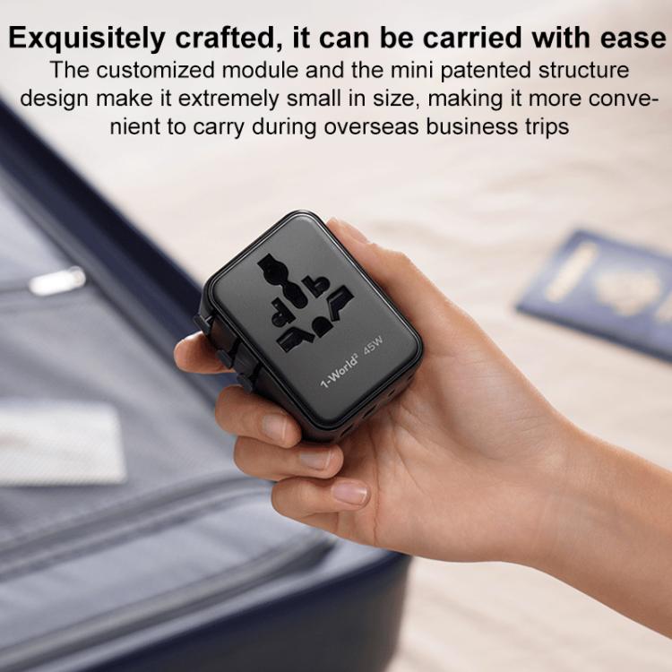 Caricabatterie da viaggio universale MOMAX 45W GaN con 5 porte