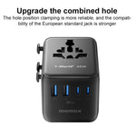 Caricabatterie da viaggio universale MOMAX 45W GaN con 5 porte