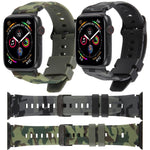 Cinturino per orologio in silicone con stampa mimetica e connettore nero xDfind, For Apple Watch 42 / 44 / 45 / 46 / 49mm, For Apple Watch 38 / 40 / 41 / S10 42mm