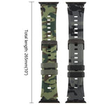 Cinturino per orologio in silicone con stampa mimetica e connettore nero xDfind, For Apple Watch 42 / 44 / 45 / 46 / 49mm, For Apple Watch 38 / 40 / 41 / S10 42mm