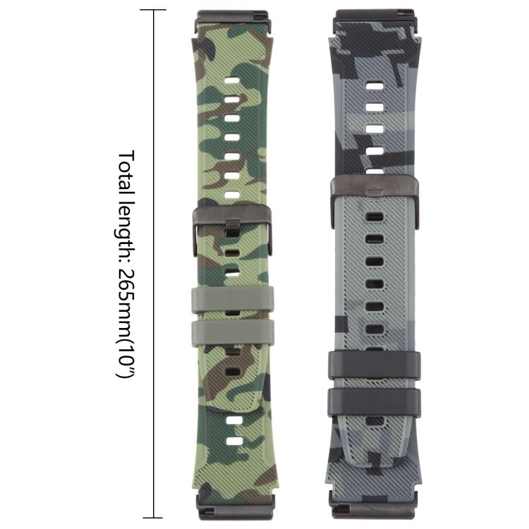 Cinturino per orologio in silicone con stampa mimetica e connettore nero xDfind, For Fitbit Versa 2 / Versa