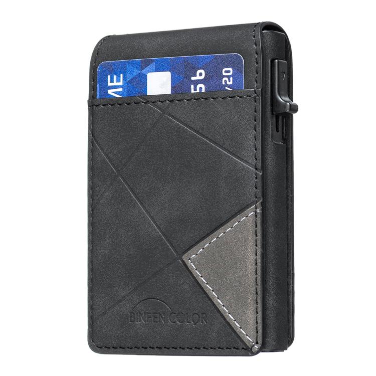 BFK29 Portafoglio magnetico in pelle con logo prismatico in rilievo MagSafe per carte di credito