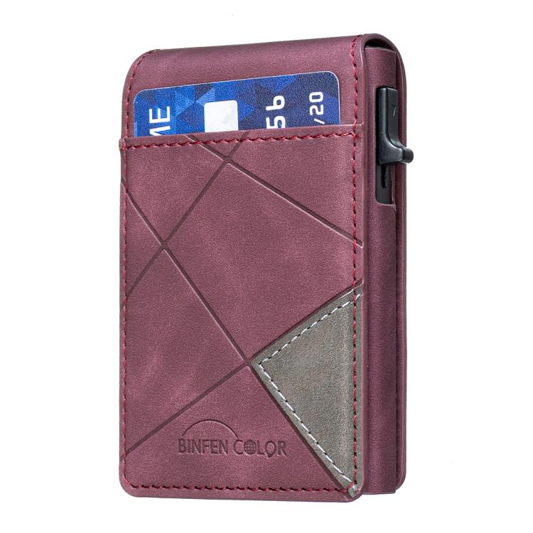 BFK29 Portafoglio magnetico in pelle con logo prismatico in rilievo MagSafe per carte di credito
