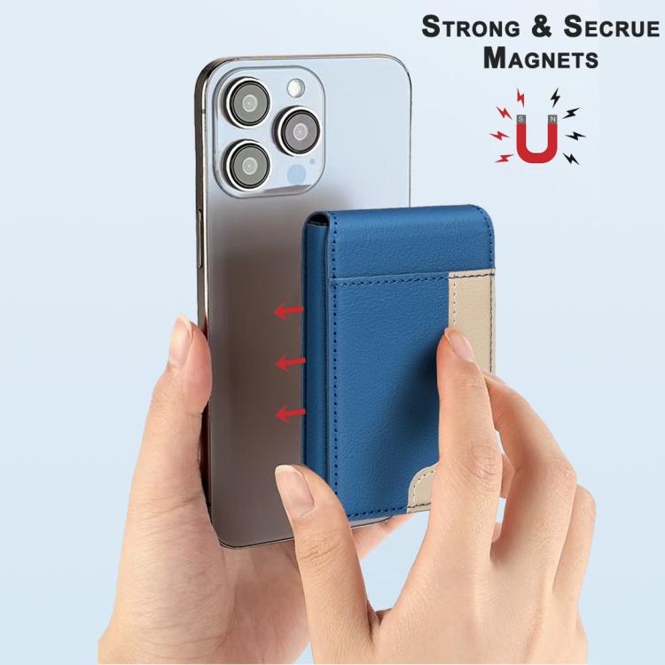 Portafoglio in pelle magnetico MagSafe BFK28 Colorblock per carte di credito.