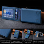 Portafoglio in pelle magnetico MagSafe BFK28 Colorblock per carte di credito.