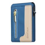 BFK31 Portafoglio in pelle con cerniera e chiusura magnetica MagSafe, a blocchi di colore.