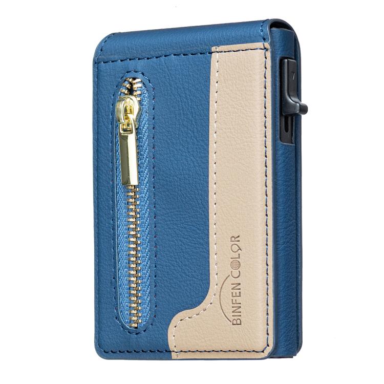 BFK31 Portafoglio in pelle con cerniera e chiusura magnetica MagSafe, a blocchi di colore.