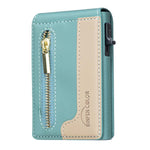 BFK31 Portafoglio in pelle con cerniera e chiusura magnetica MagSafe, a blocchi di colore.