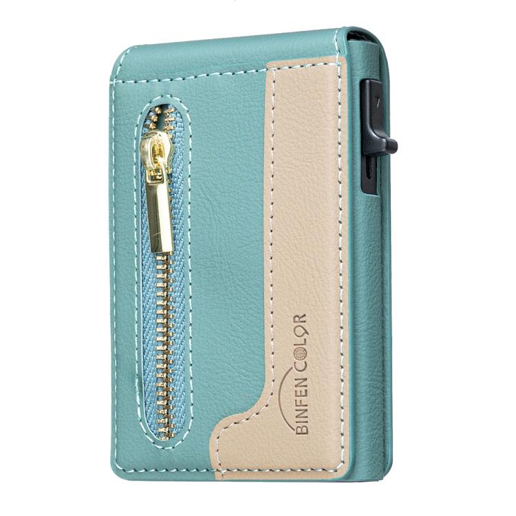BFK31 Portafoglio in pelle con cerniera e chiusura magnetica MagSafe, a blocchi di colore.