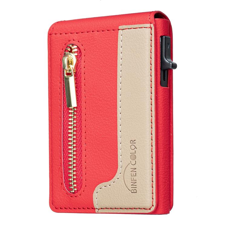 BFK31 Portafoglio in pelle con cerniera e chiusura magnetica MagSafe, a blocchi di colore.