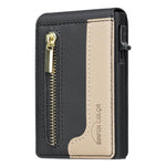BFK31 Portafoglio in pelle con cerniera e chiusura magnetica MagSafe, a blocchi di colore.