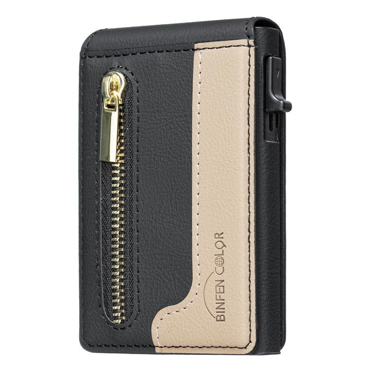 BFK31 Portafoglio in pelle con cerniera e chiusura magnetica MagSafe, a blocchi di colore.