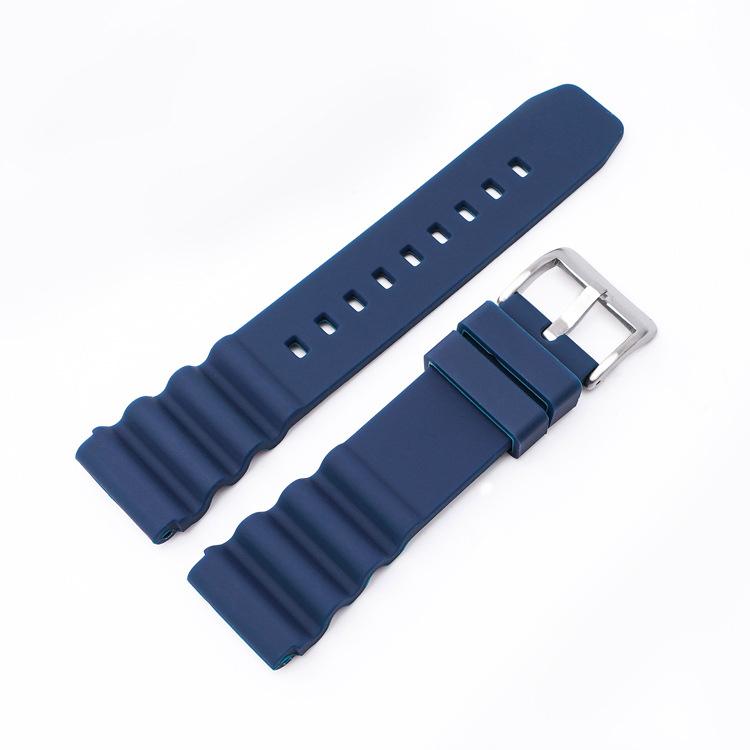 Cinturino per orologio in silicone con fibbia argentata xDfind, 20mm, 22mm