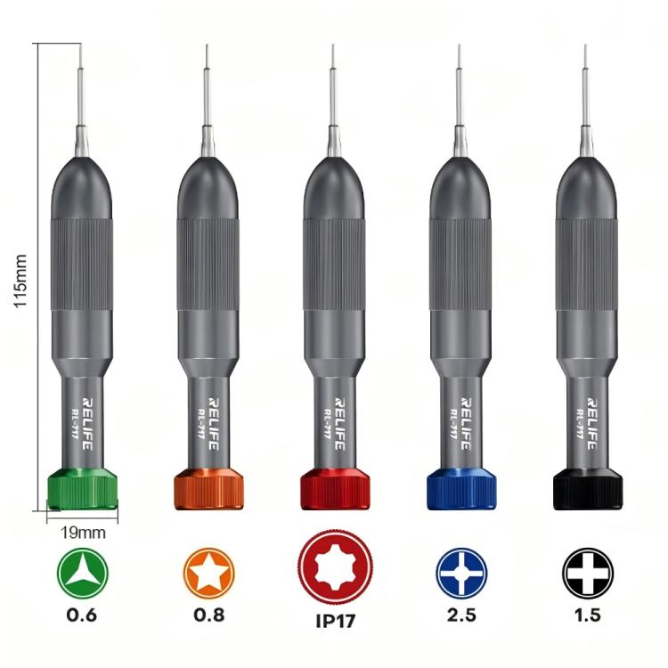 RELIFE RL-717 Cacciaviti a testa svasata per smontaggio e riparazione (set da 5 pezzi)